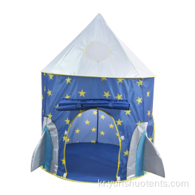 사용자 정의 크리스마스 텐트 공장 블루 만화 로켓 텐트입니다